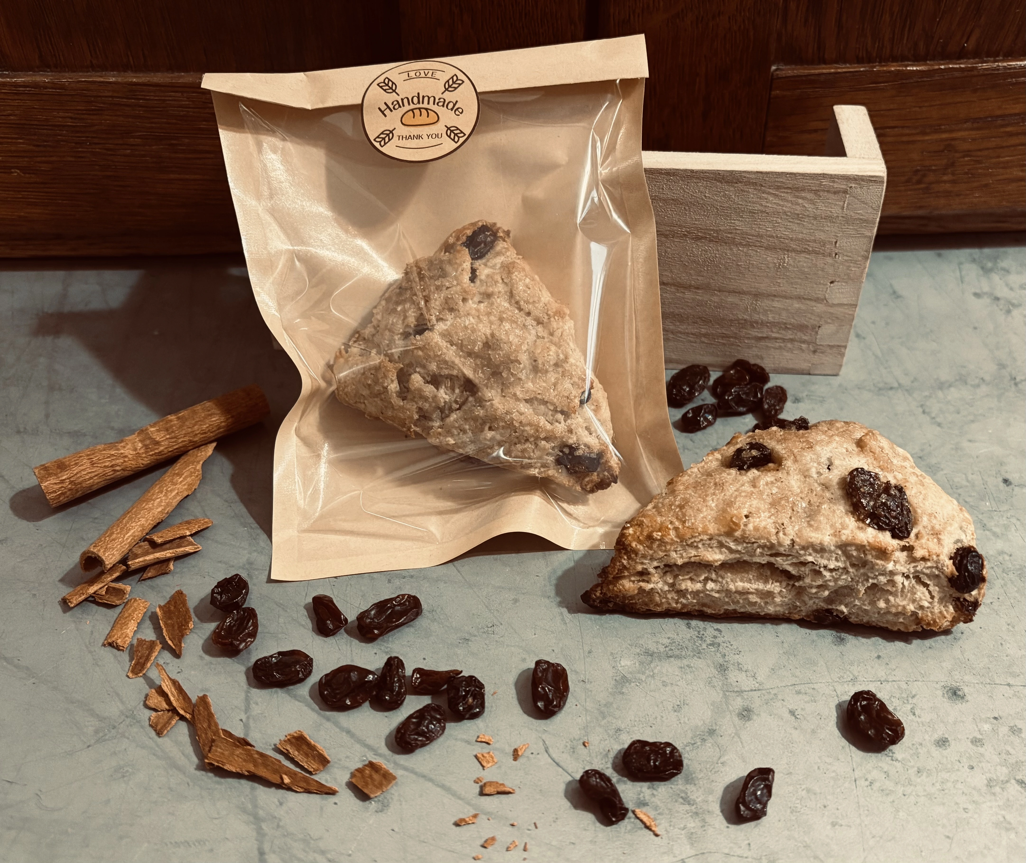 Cinnamon Raisin Sourdough Scone